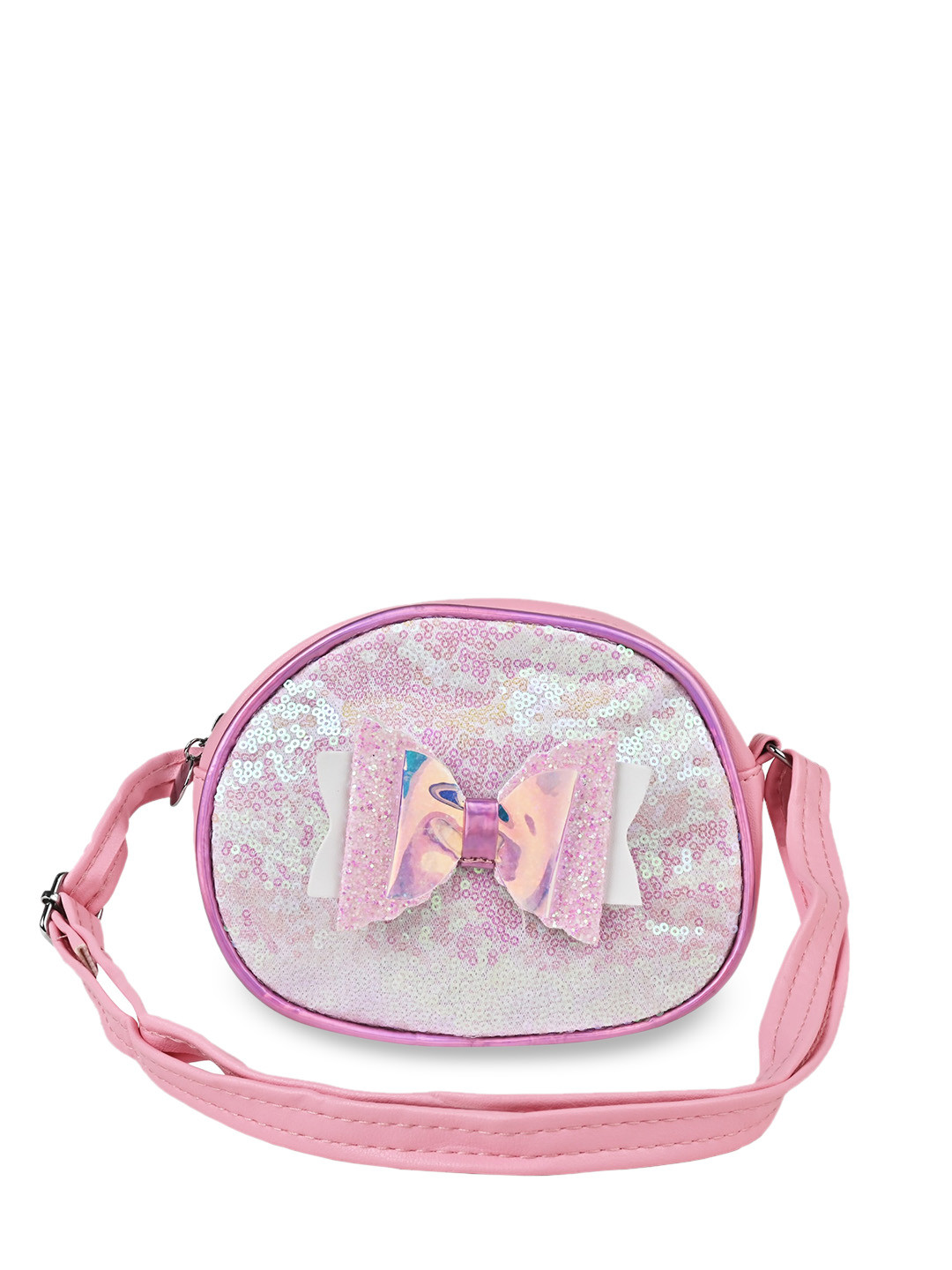 

Asthetika Kids PU Half Moon Sling Bag with Tasselled, Pink