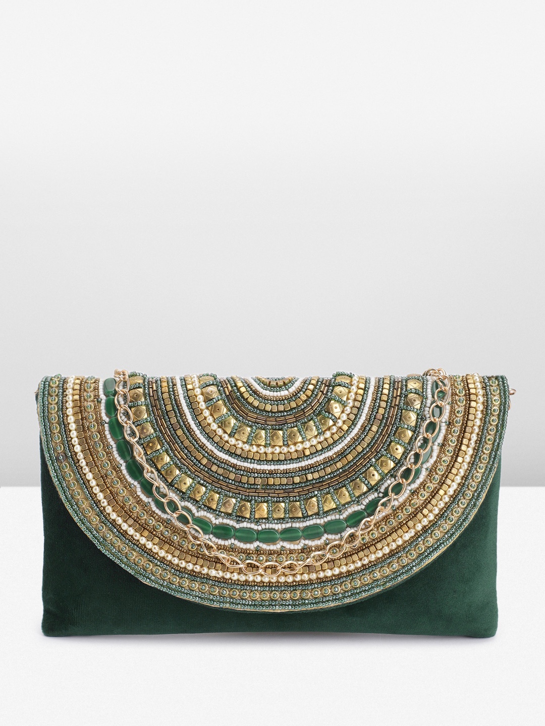 

Peora Embellished Purse Clutch, Green