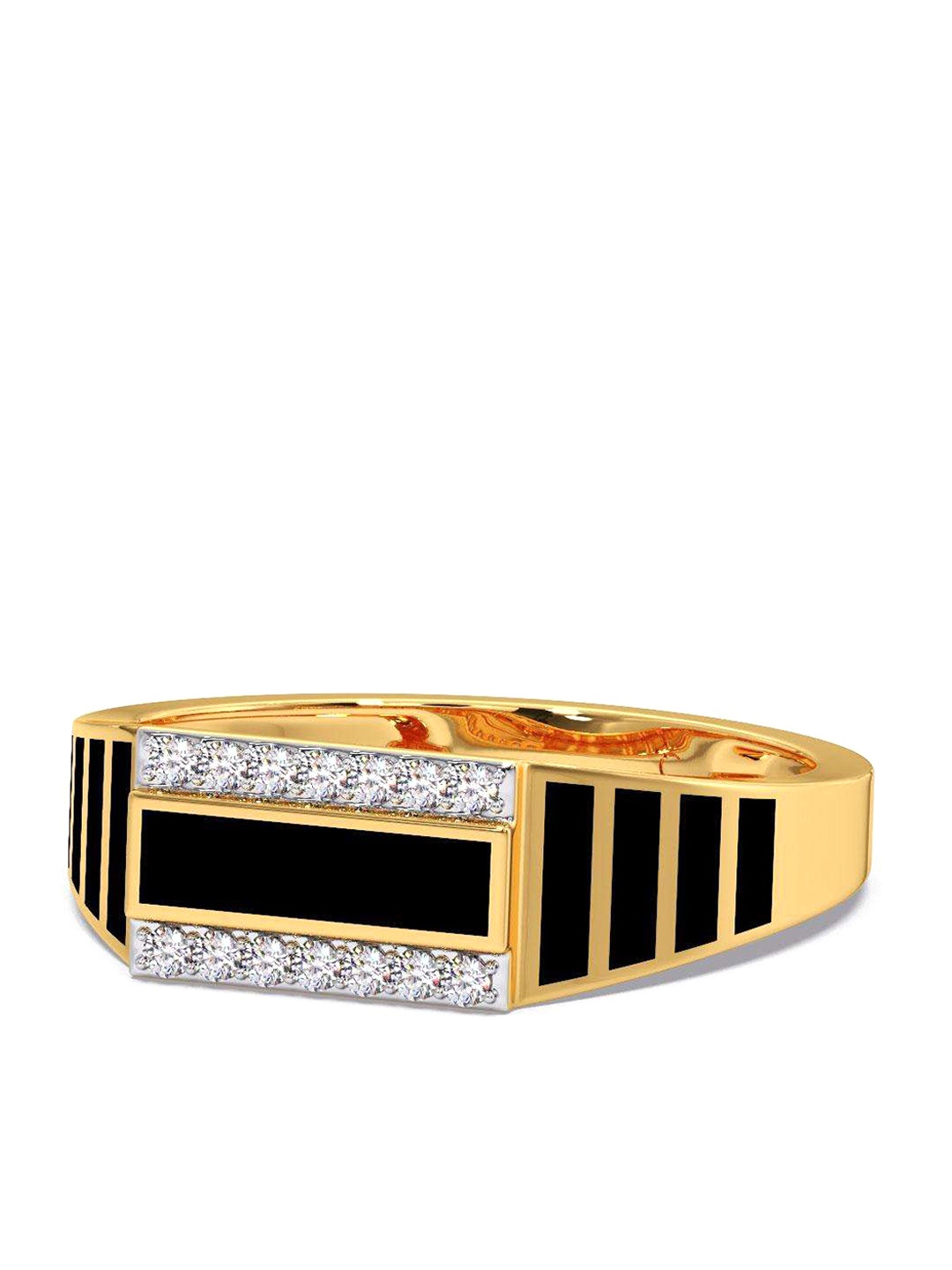 

CANDERE A KALYAN JEWELLERS COMPANY Men 14KT Gold Diamond Finger Ring-3.29 gm