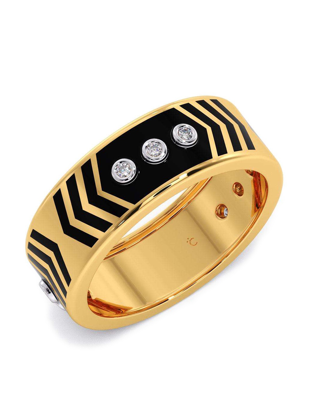 

CANDERE A KALYAN JEWELLERS COMPANY Men 14KT Gold Diamond Finger Ring 4.2 g