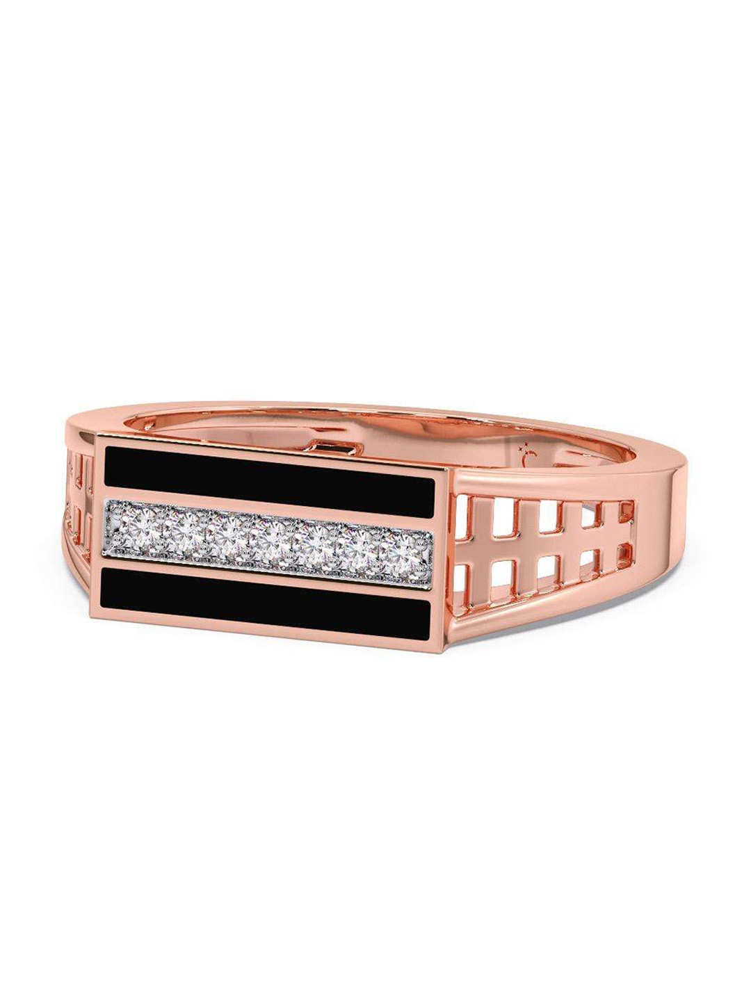 

CANDERE A KALYAN JEWELLERS COMPANY 14KT Rose-Gold Diamond Finger Ring-4.16gm