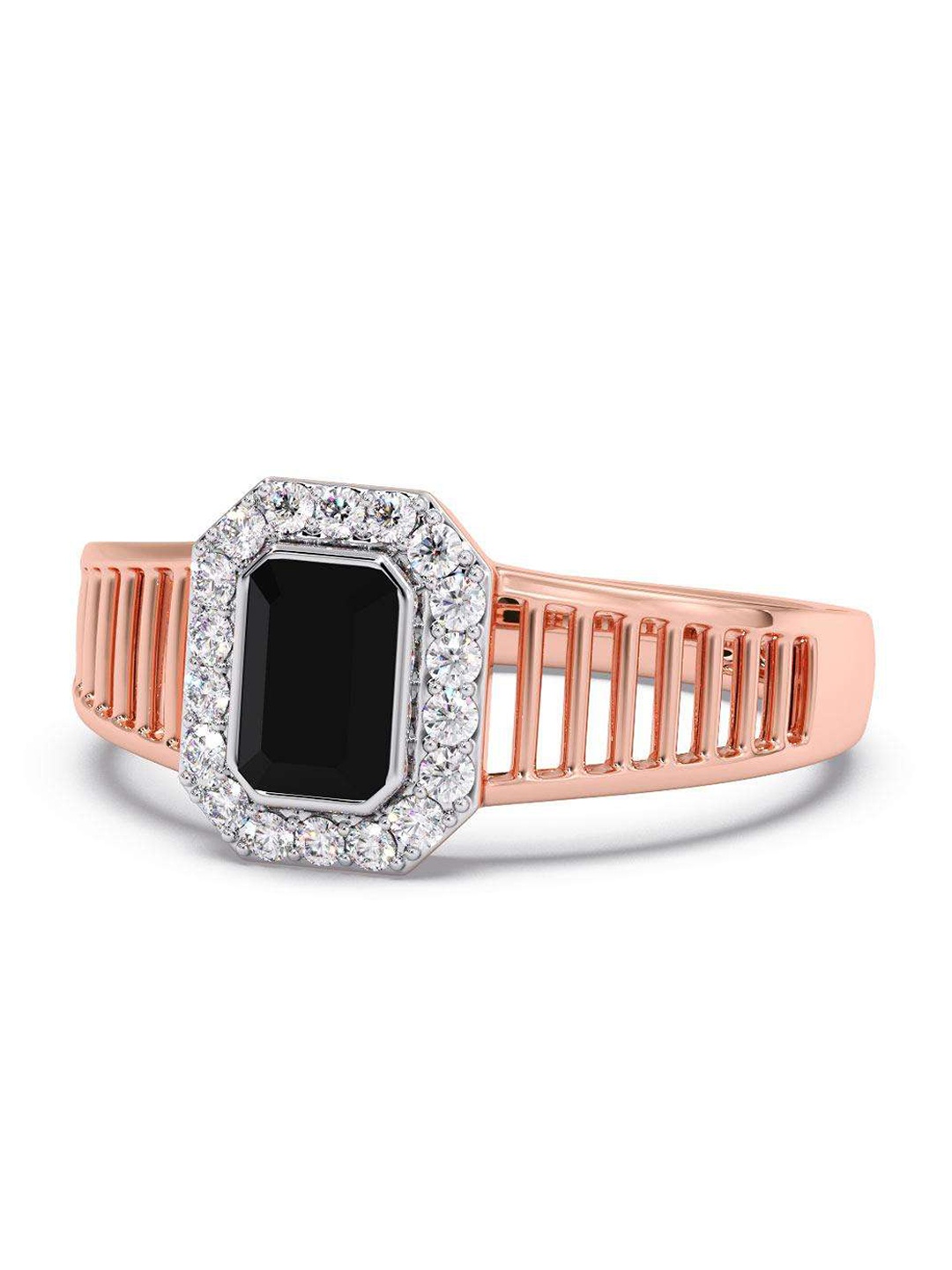 

CANDERE A KALYAN JEWELLERS COMPANY Men 14KT Rose Gold Diamond Ring - 4.9 gm