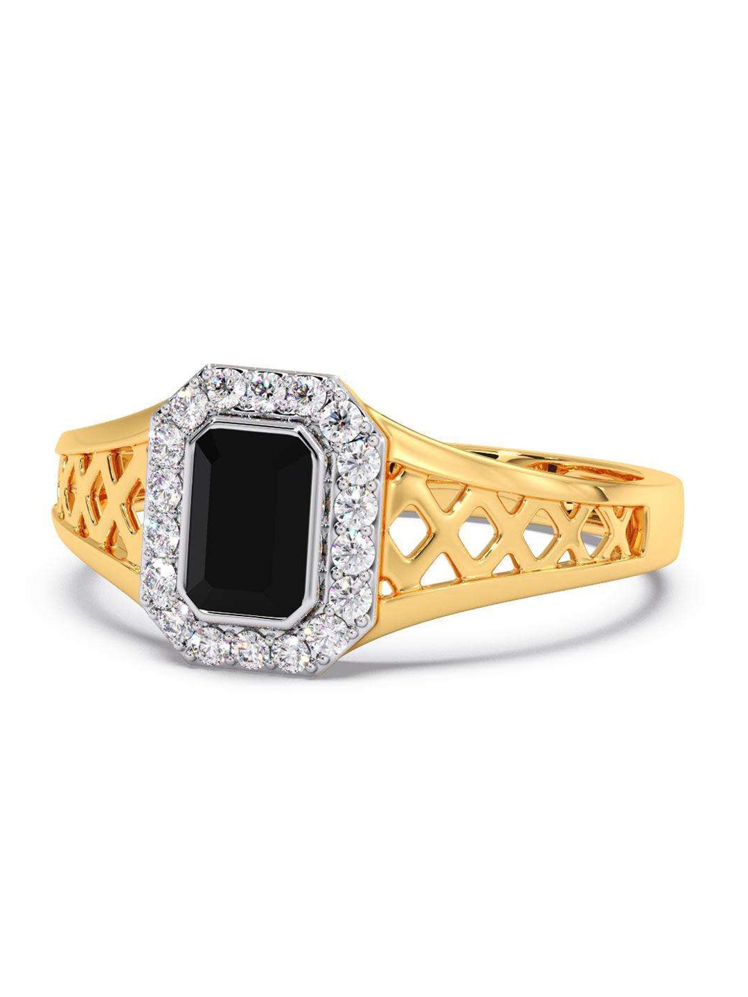 

CANDERE A KALYAN JEWELLERS COMPANY Men Diamond-Studded 18KT Gold Ring - 5.54 gm