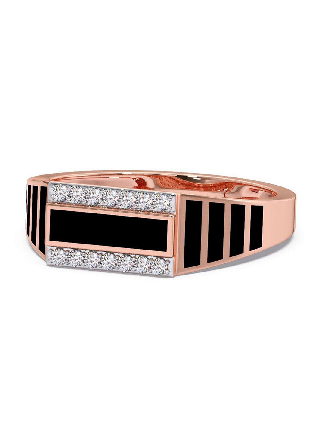 

CANDERE A KALYAN JEWELLERS COMPANY Men 14KT Rose Gold Diamond Finger Ring-3.33gm