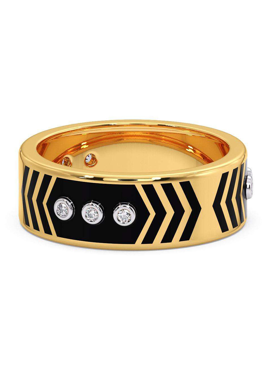 

CANDERE A KALYAN JEWELLERS COMPANY Men 14KT Gold Diamond Finger Ring-4.13gm