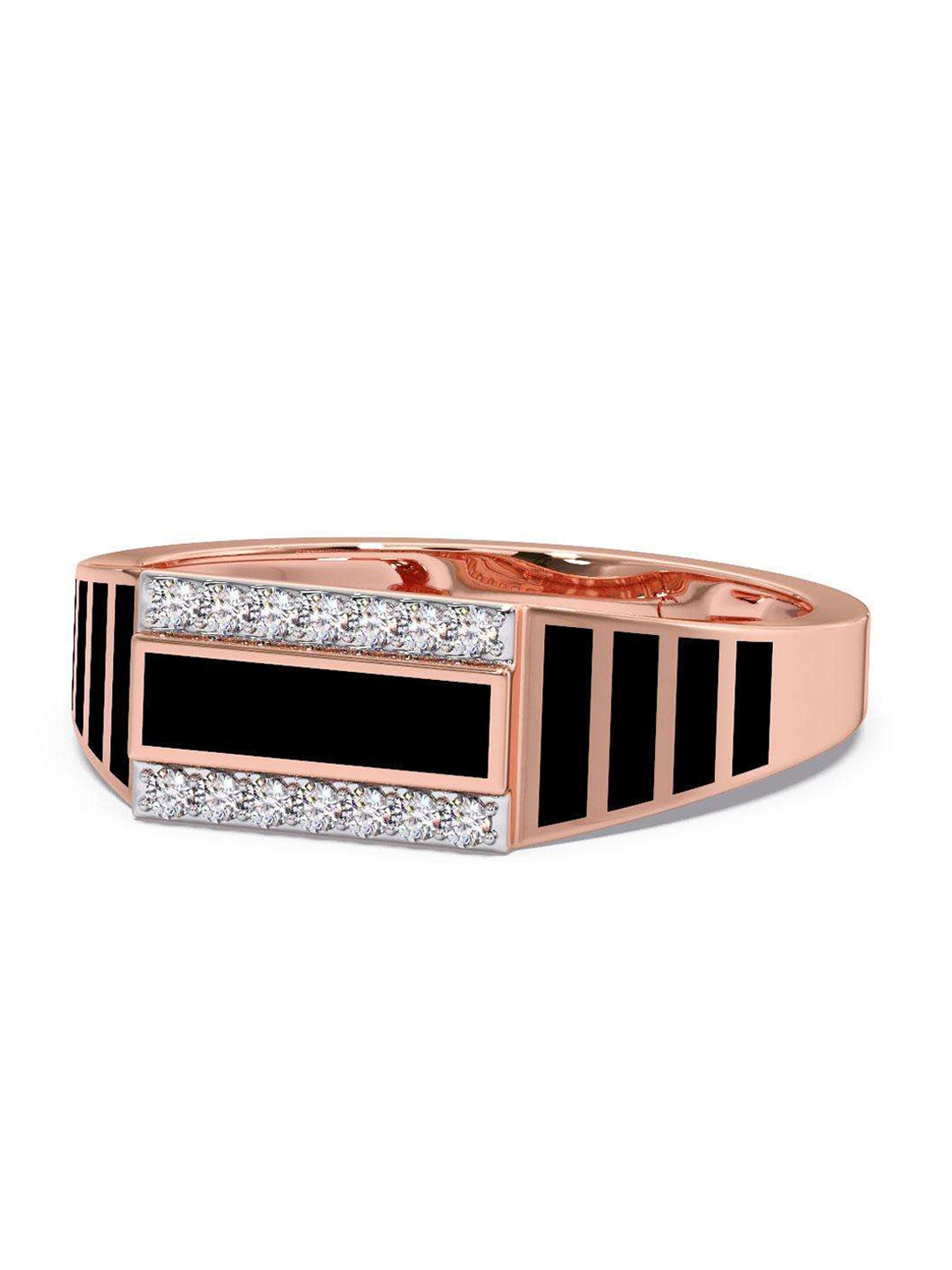 

CANDERE A KALYAN JEWELLERS COMPANY Men 14KT Rose Gold Diamond-Studded Ring - 3.47gm