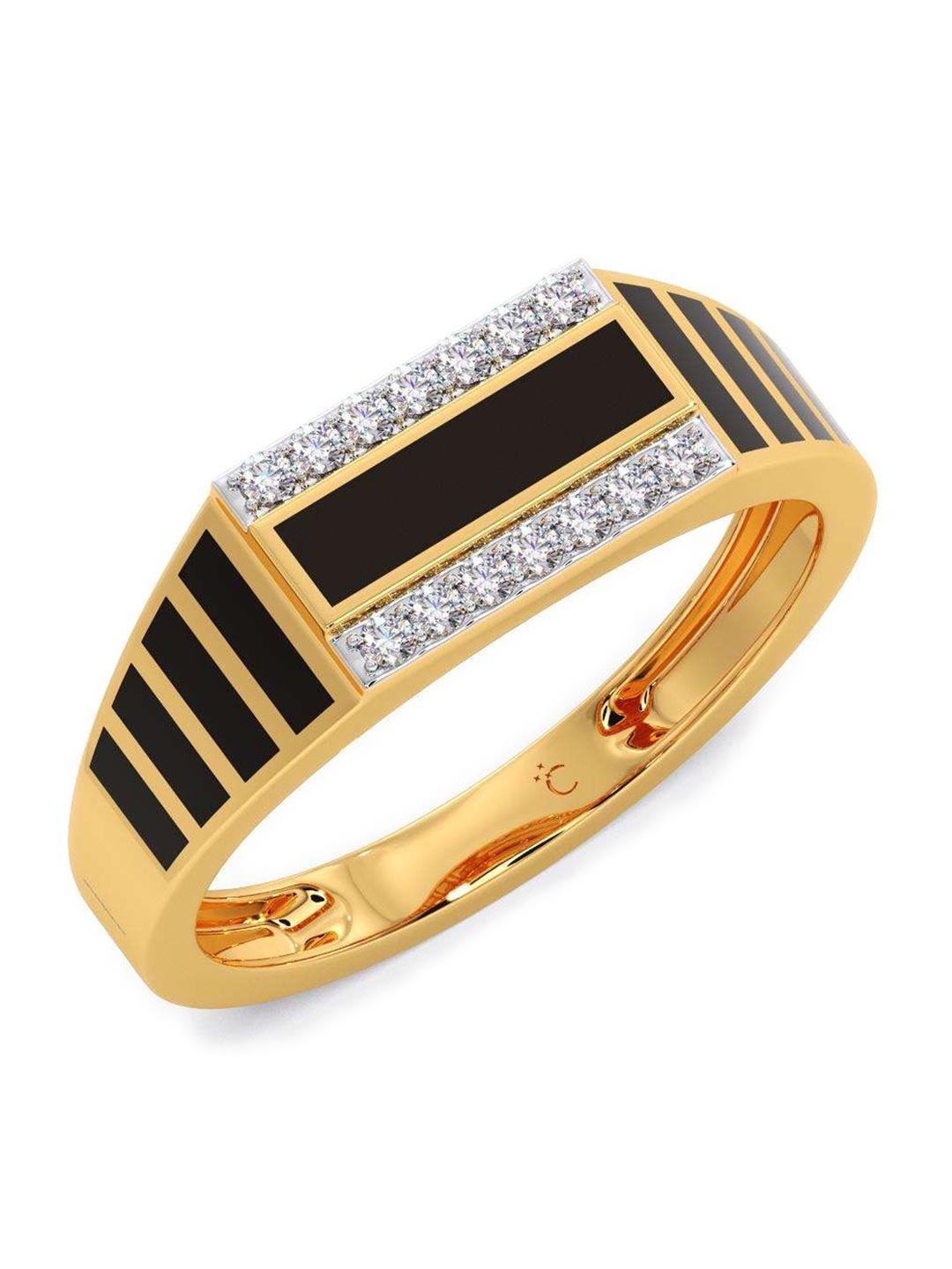 

CANDERE A KALYAN JEWELLERS COMPANY Men 14KT Gold Diamond Finger Ring-3.18 gm