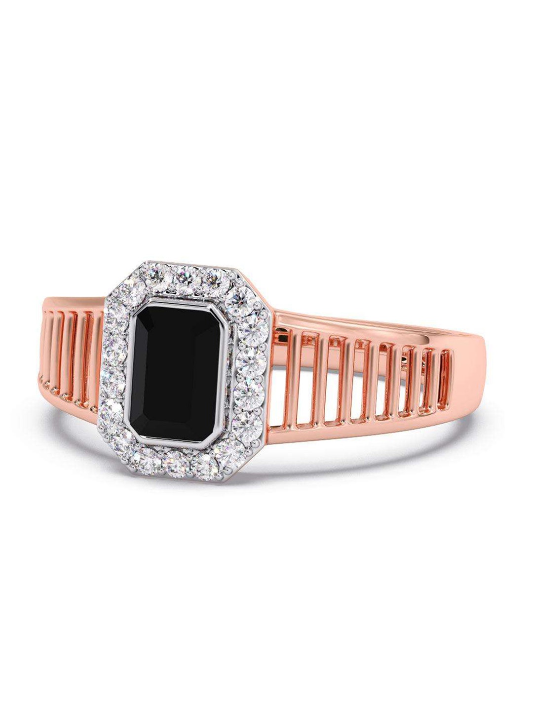 

CANDERE A KALYAN JEWELLERS COMPANY Men 18KT Rose-Gold Diamond Ring-4.47 g