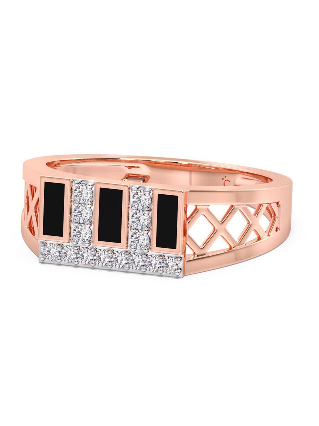

CANDERE A KALYAN JEWELLERS COMPANY Men 18KT Rose Gold Diamond Finger Ring-4.63 gm