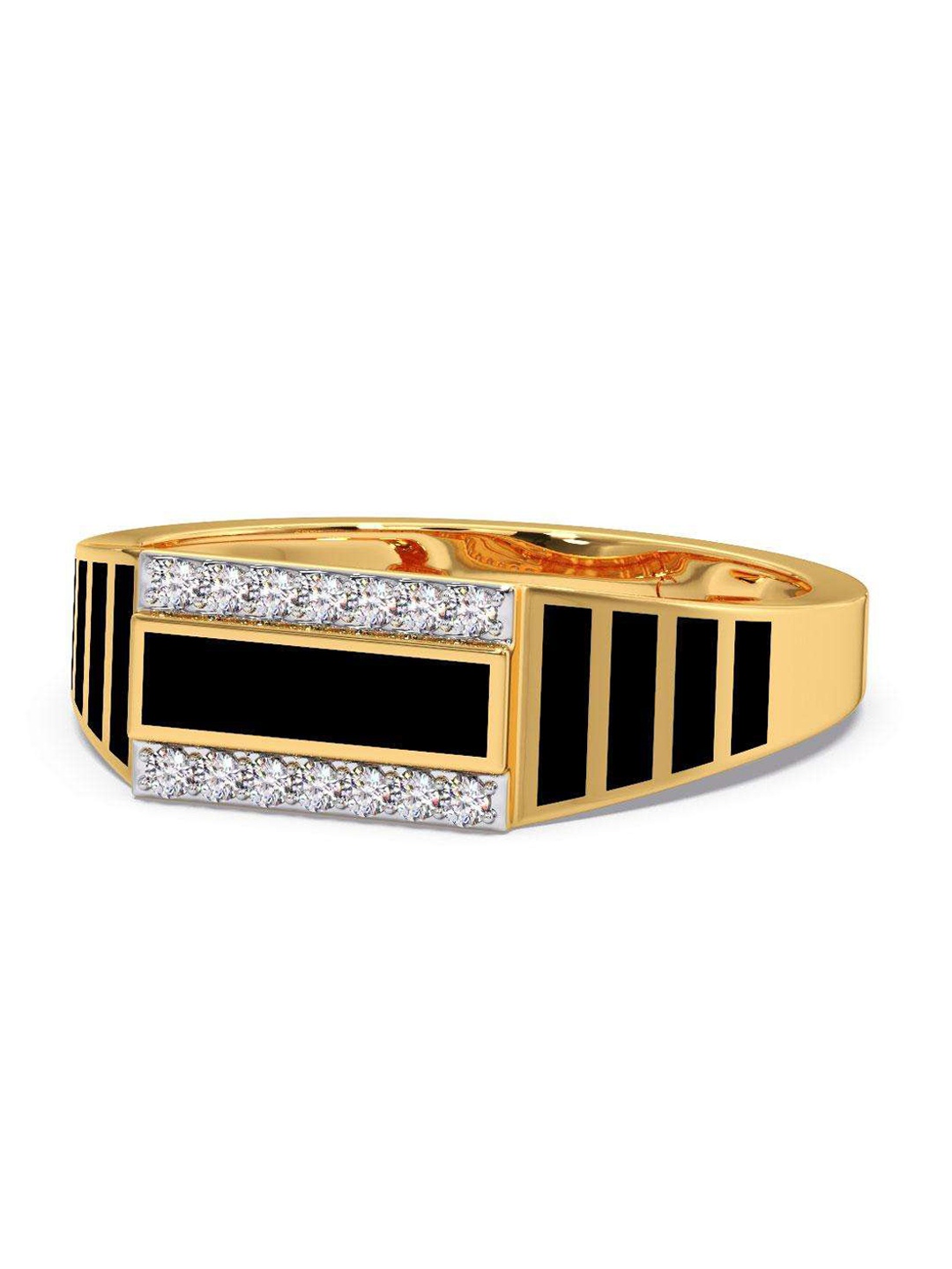 

CANDERE A KALYAN JEWELLERS COMPANY Men 14KT Gold Diamond Finger Ring-3.34 g