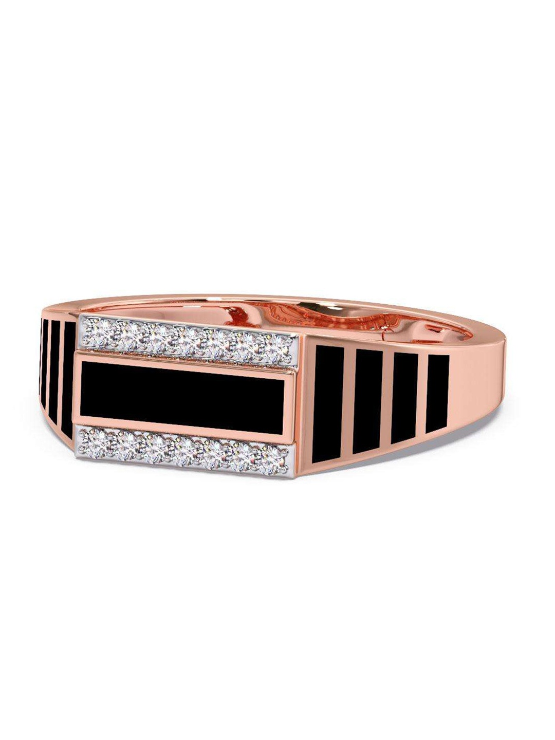 

CANDERE A KALYAN JEWELLERS COMPANY Men 14KT Rose Gold Diamond Finger Ring-2.92 gm