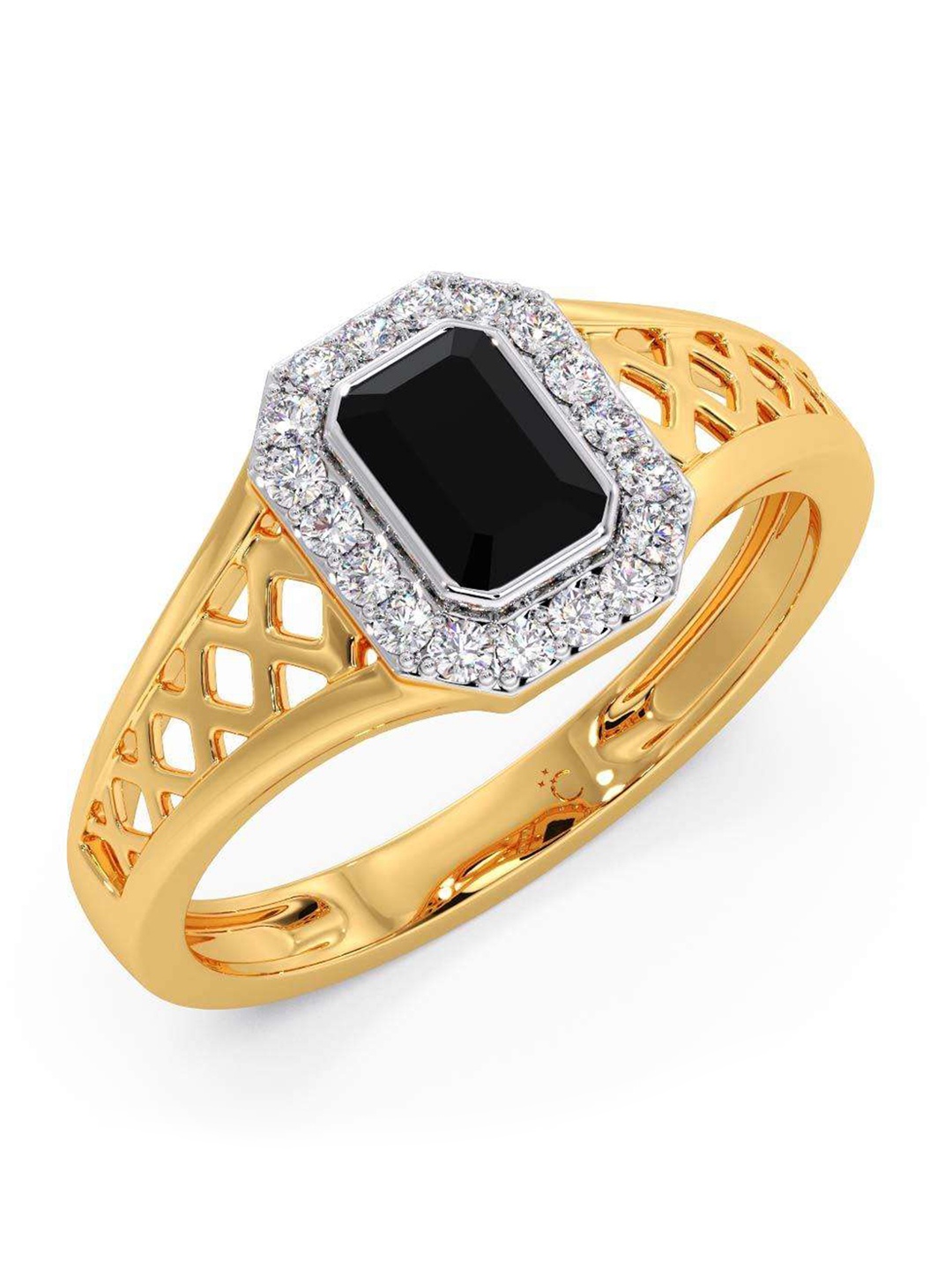 

CANDERE A KALYAN JEWELLERS COMPANY Men 18KT Gold Diamond Finger Ring-5.26 gm