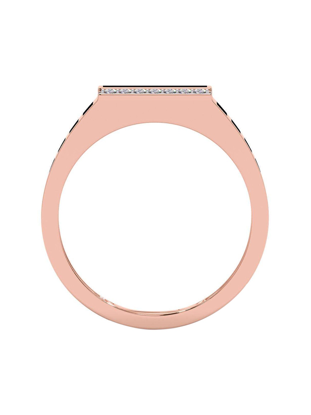 

CANDERE A KALYAN JEWELLERS COMPANY Men 18KT Rose Gold Diamond Finger Ring-3.59 g