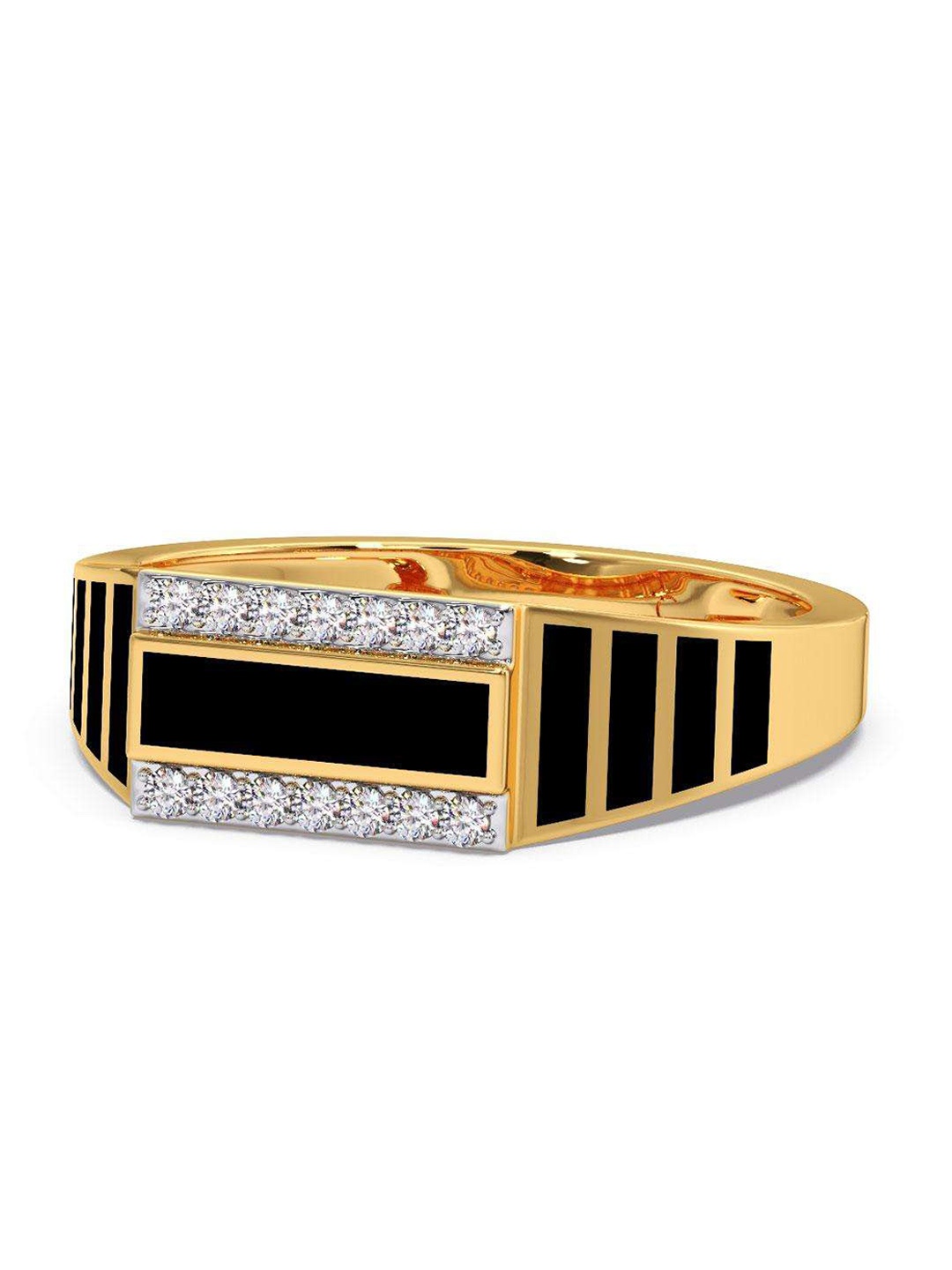 

CANDERE A KALYAN JEWELLERS COMPANY Men 18KT Gold Diamond Finger Ring-4.09gm, Yellow