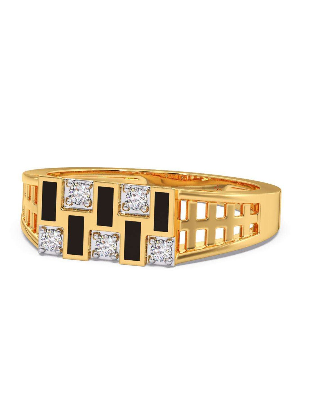 

CANDERE A KALYAN JEWELLERS COMPANY Men 18KT Gold Diamond Finger Ring-5.01 gm