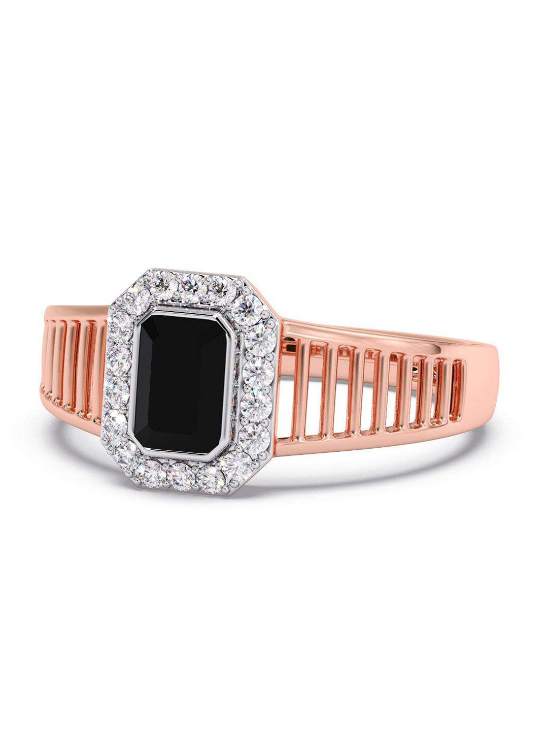 

CANDERE A KALYAN JEWELLERS COMPANY Men 18KT Rose Gold Diamond-Studded Ring - 4.58 mg