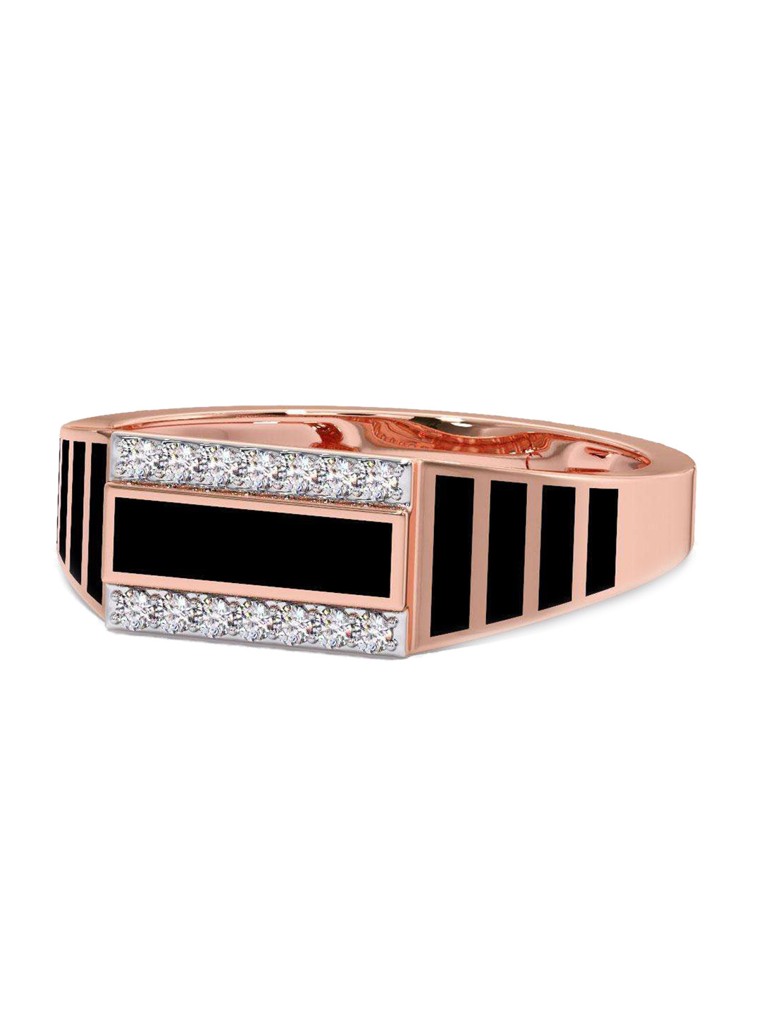 

CANDERE A KALYAN JEWELLERS COMPANY Men 18KT Rose Gold Diamond Finger Ring-4.41 g