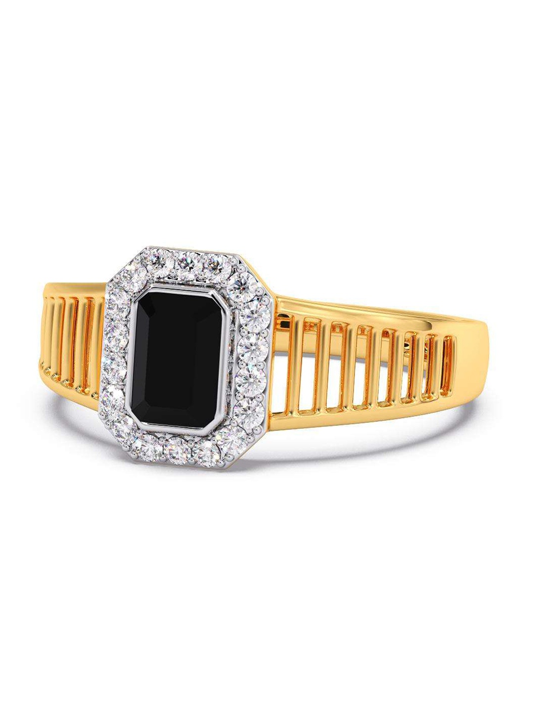 

CANDERE A KALYAN JEWELLERS COMPANY Men 18KT Gold Diamond-Studded Ring - 5.59 gm