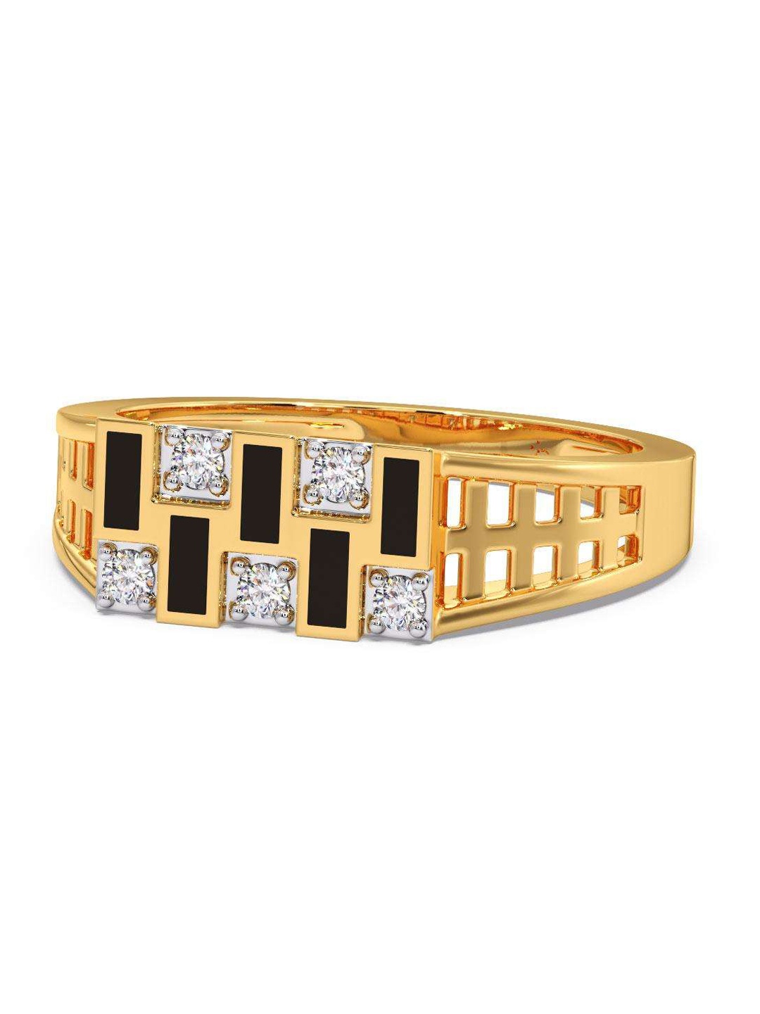 

CANDERE A KALYAN JEWELLERS COMPANY Men 18KT Gold Diamond Finger Ring-5.16gm