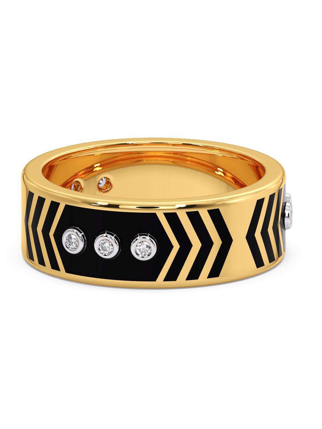 

CANDERE A KALYAN JEWELLERS COMPANY Men 14KT Gold Diamond Finger Ring-4.66 gm