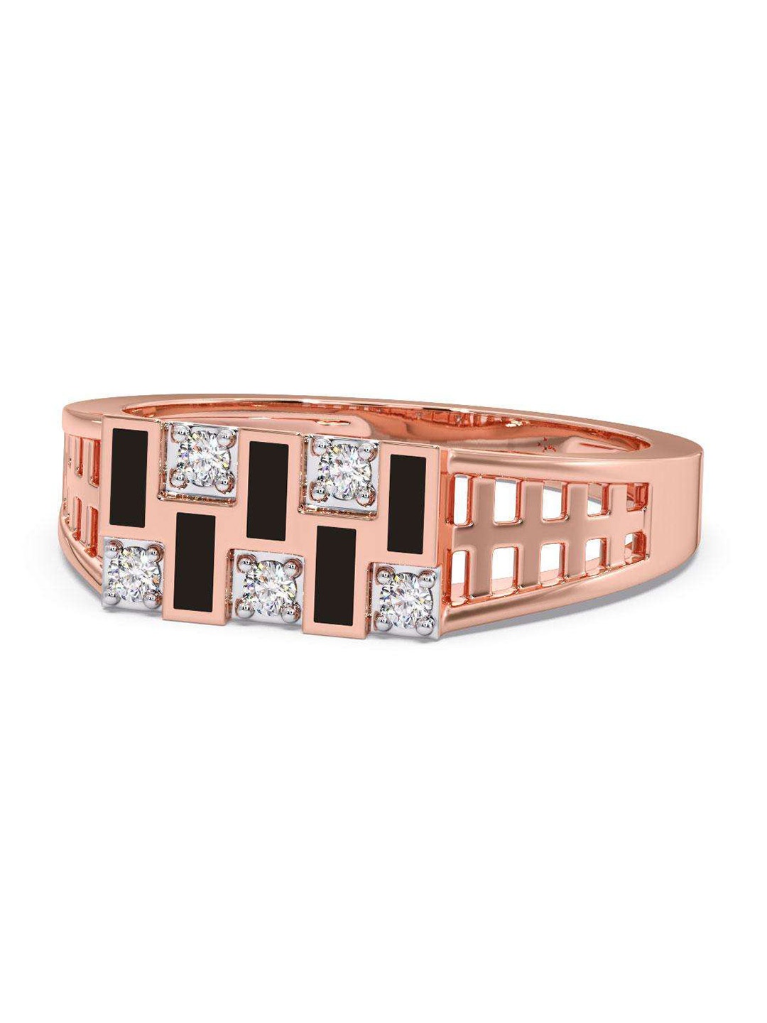 

CANDERE A KALYAN JEWELLERS COMPANY Men 18KT Rose-Gold Diamond Ring-5.01gm