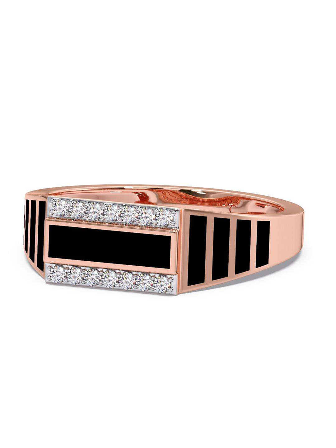 

CANDERE A KALYAN JEWELLERS COMPANY Men 18KT Rose Gold Diamond-Studded Ring - 4.3 gm