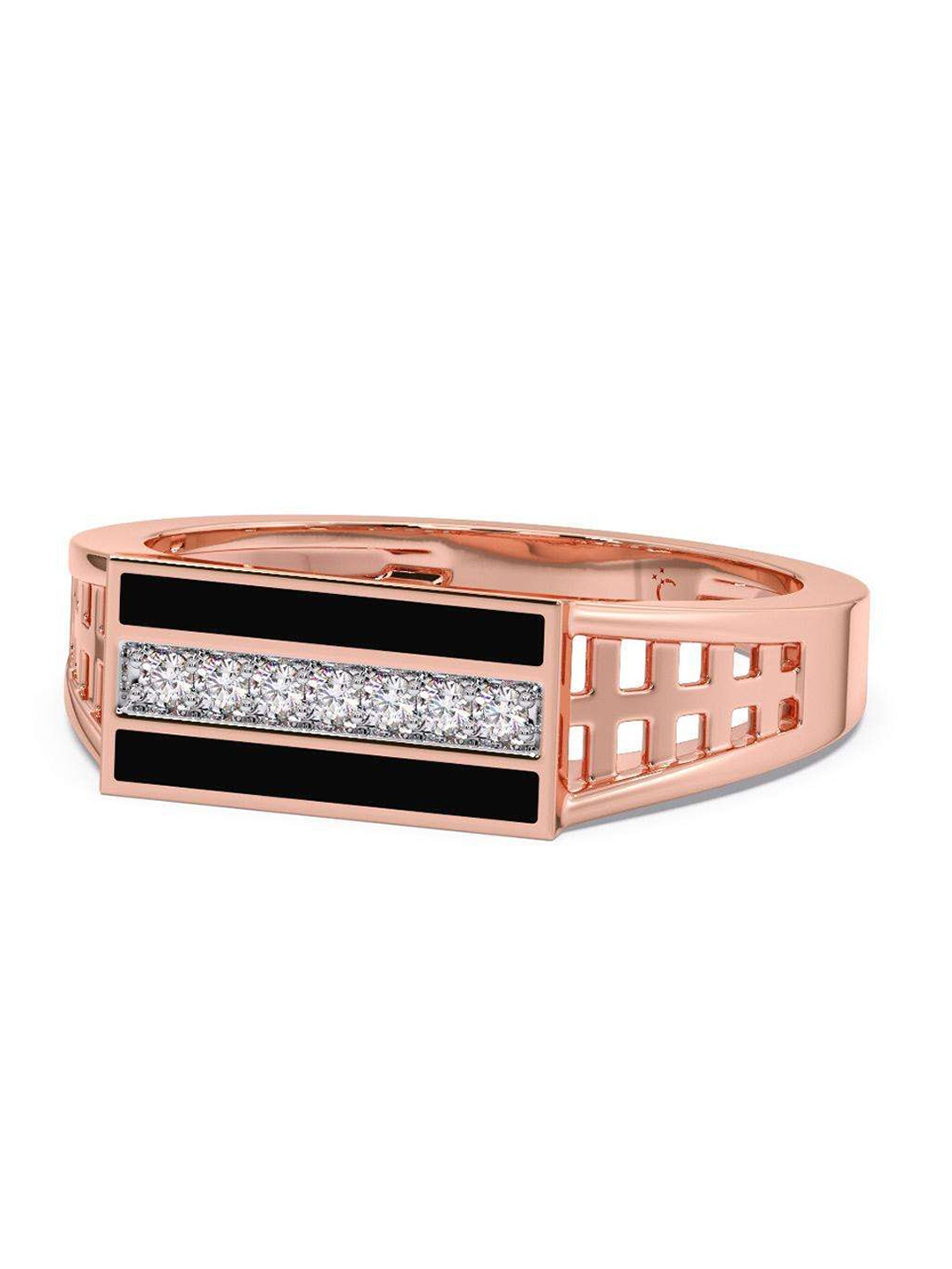 

CANDERE A KALYAN JEWELLERS COMPANY Men 18KT Rose-Gold Diamond Finger Ring