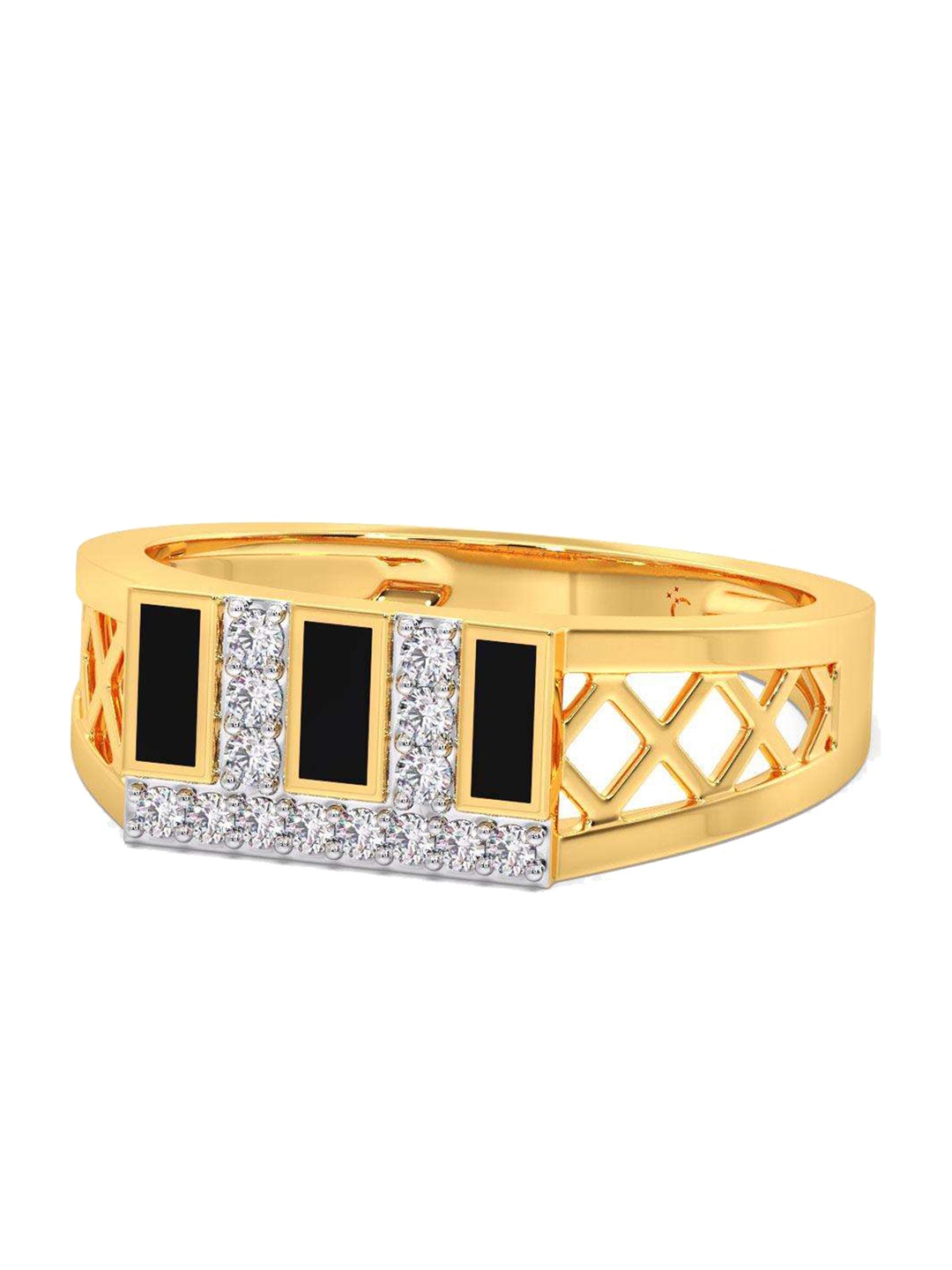 

CANDERE A KALYAN JEWELLERS COMPANY Men 18KT Gold Diamond Finger Ring- 3.93 gm, Yellow