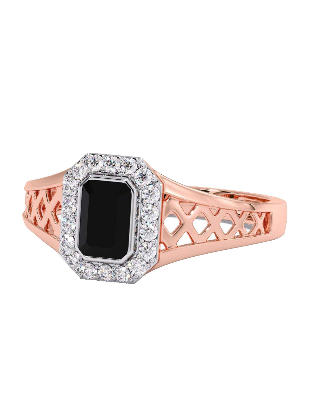 

CANDERE A KALYAN JEWELLERS COMPANY Men 18KT Rose Gold Diamond Finger Ring-5.26 gm