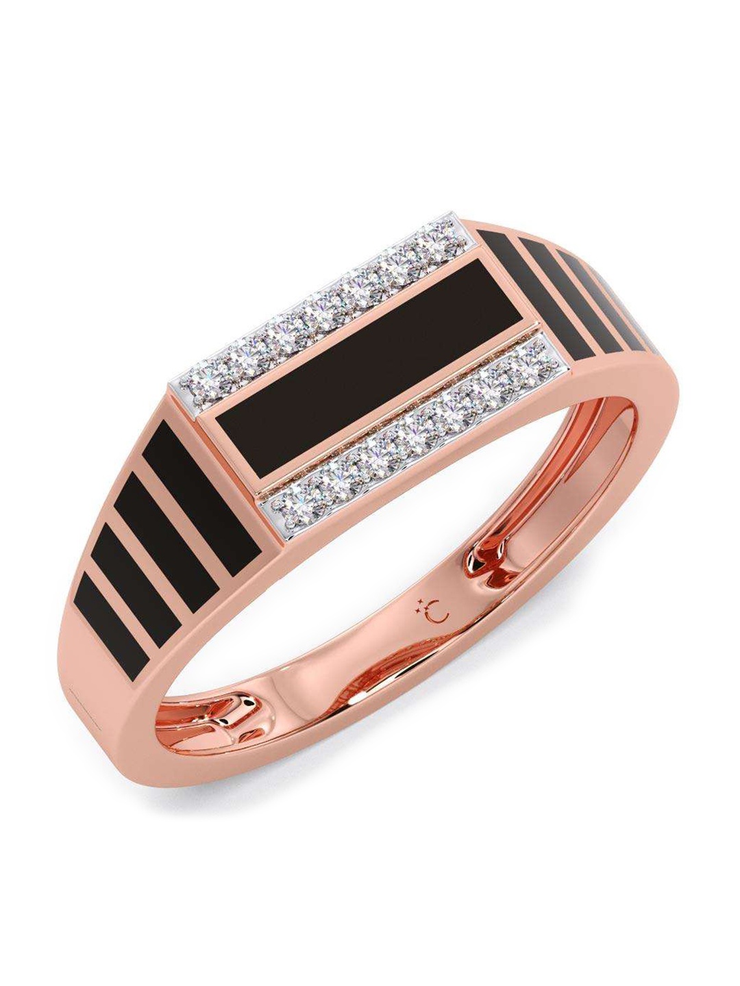 

CANDERE A KALYAN JEWELLERS COMPANY Men 18KT Rose Gold Diamond Finger Ring- 4.13 gm