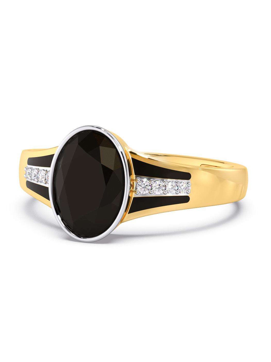

CANDERE A KALYAN JEWELLERS COMPANY Men Diamond-Studded 18KT Gold Ring - 3.78 gm