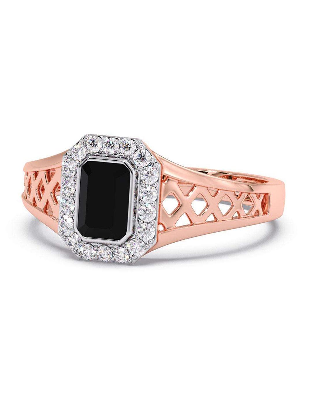 

CANDERE A KALYAN JEWELLERS COMPANY Men 14KT Rose Gold Diamond Finger Ring-4.04gm