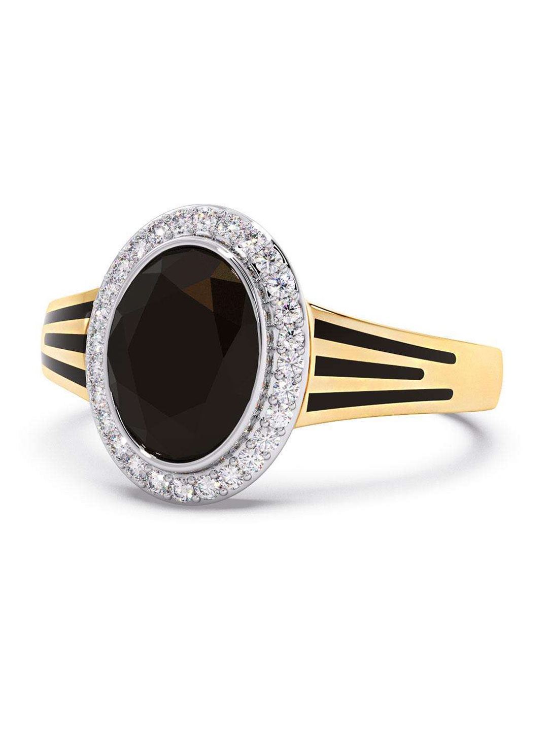 

CANDERE A KALYAN JEWELLERS COMPANY Men Diamond-Studded 14KT Gold Ring- 5.03 gm