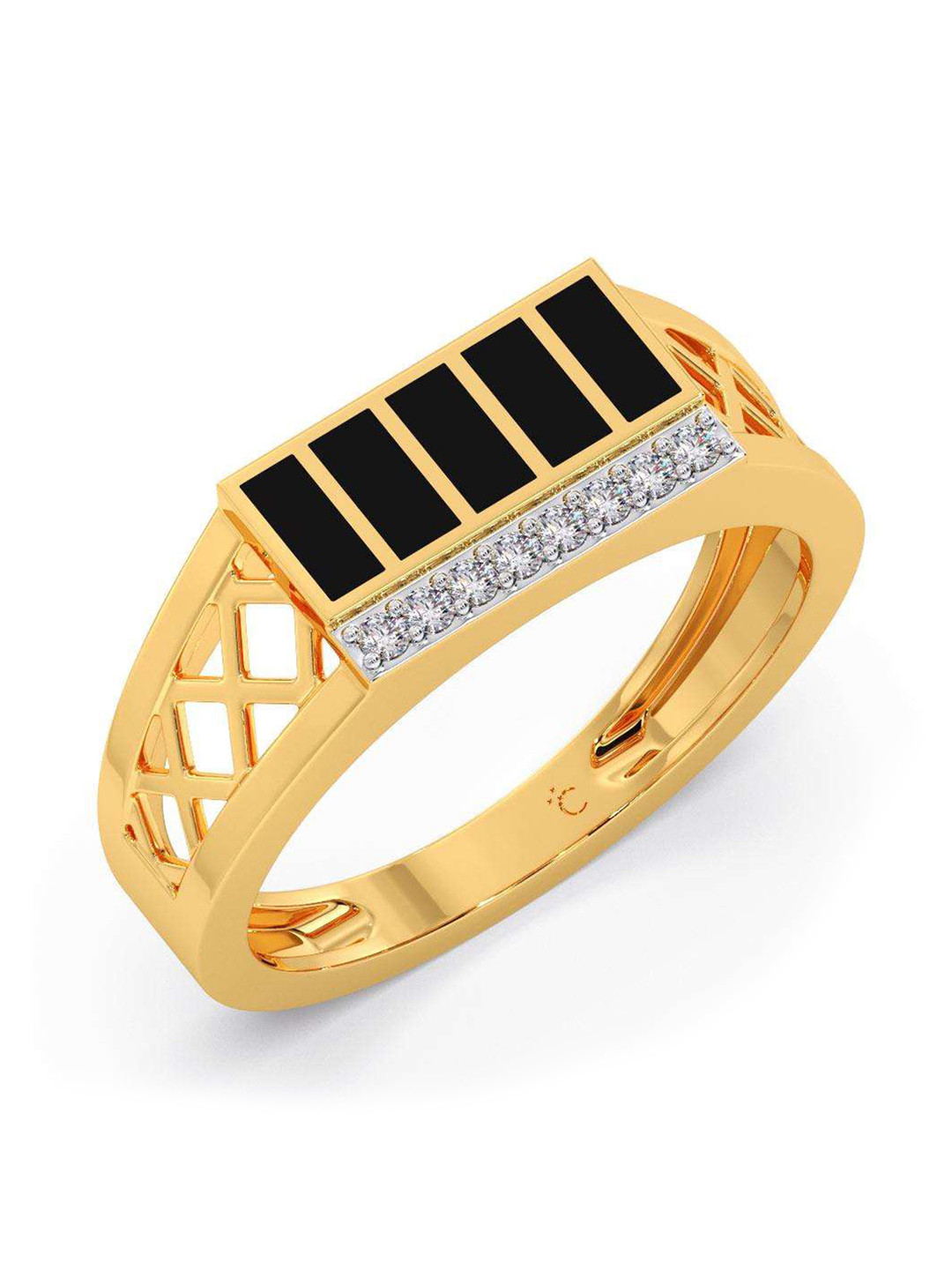 

CANDERE A KALYAN JEWELLERS COMPANY Men 18KT Gold Diamond Finger Ring- 4.2 gm, Yellow