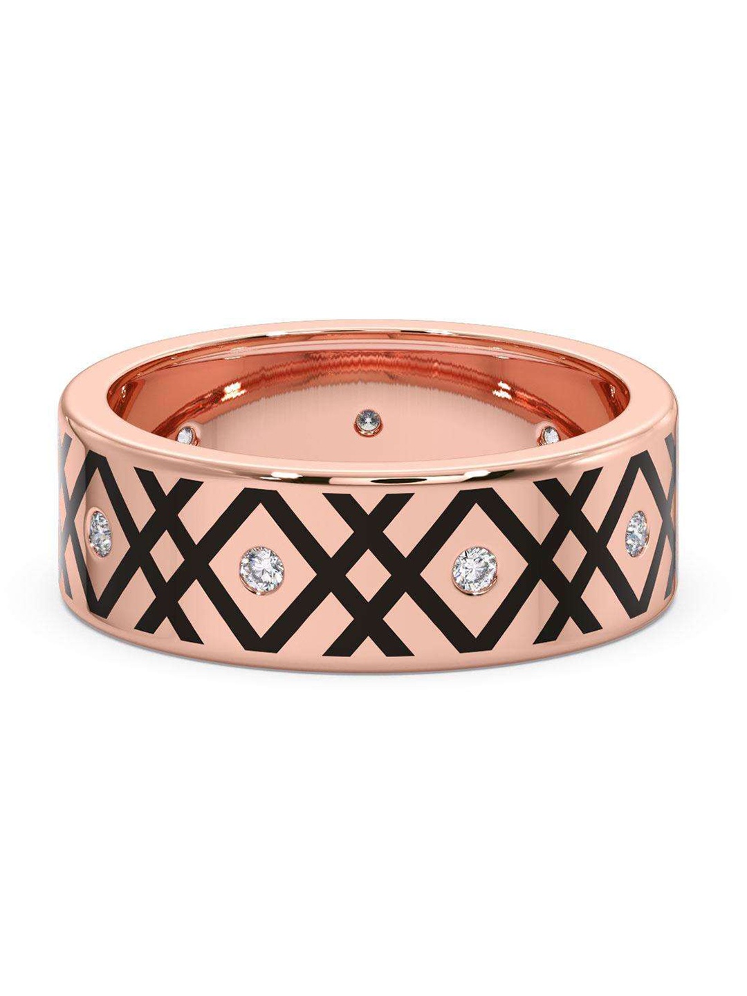 

CANDERE A KALYAN JEWELLERS COMPANY Men 18KT Rose Gold Diamond Finger Ring-4.68gm