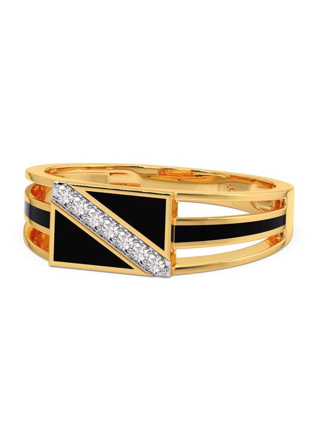 

CANDERE A KALYAN JEWELLERS COMPANY Men14KT Gold Diamond-Studded Ring - 3.78 gm
