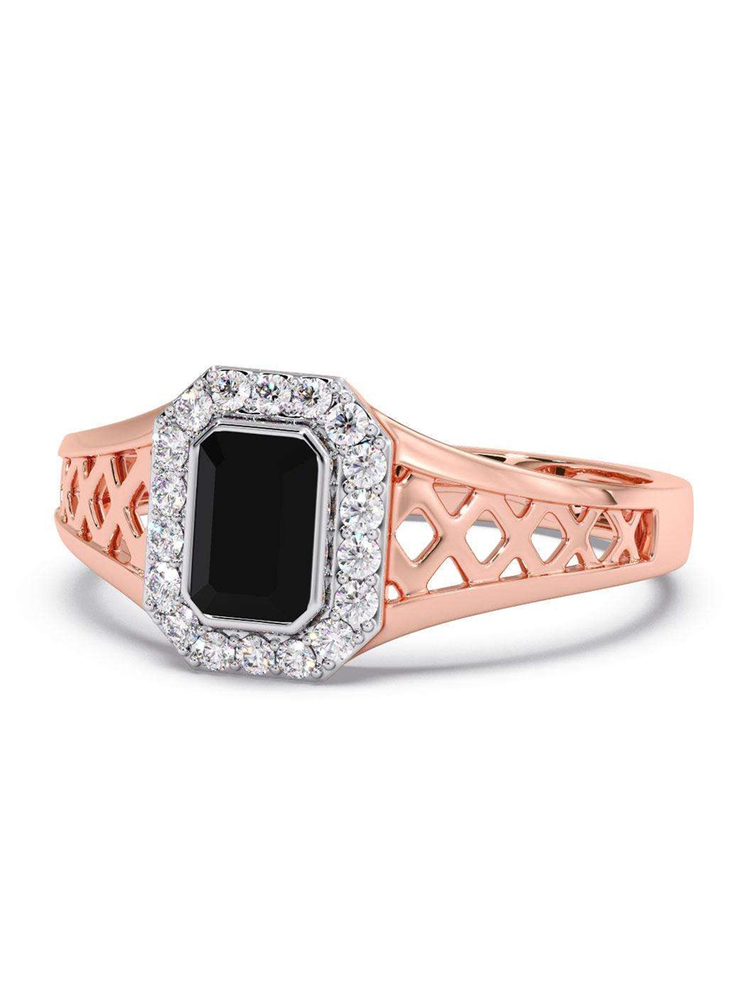 

CANDERE A KALYAN JEWELLERS COMPANY Men Diamond-Studded 14KT Rose Gold Ring - 4.2 g