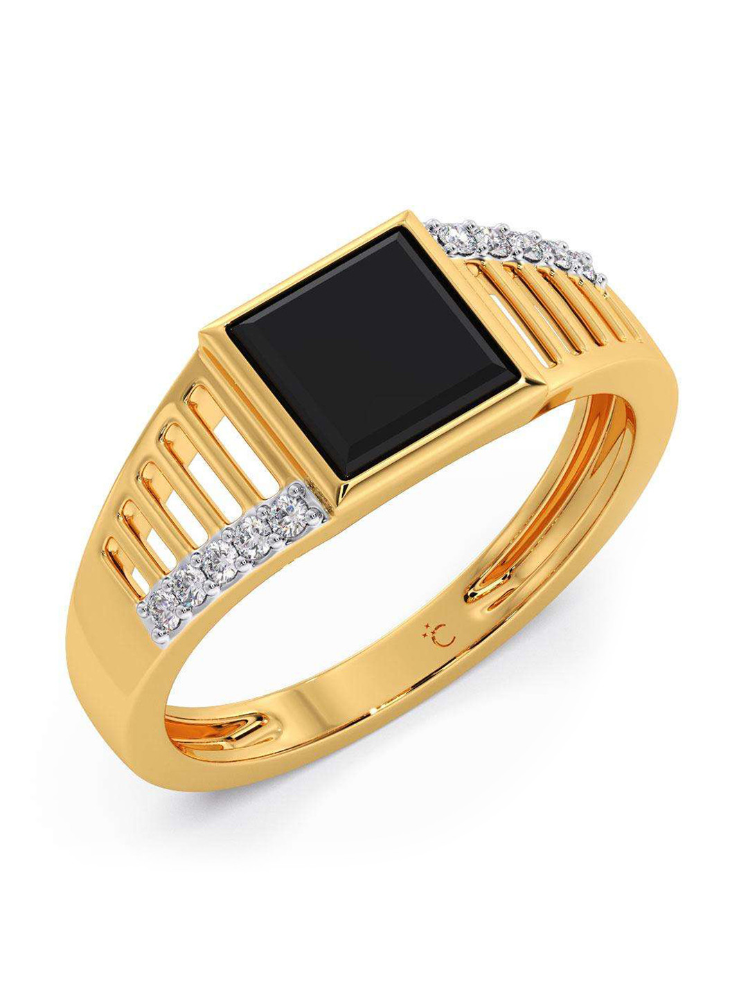 

CANDERE A KALYAN JEWELLERS COMPANY Men 14KT Gold Diamond Finger Ring-3.23 gm