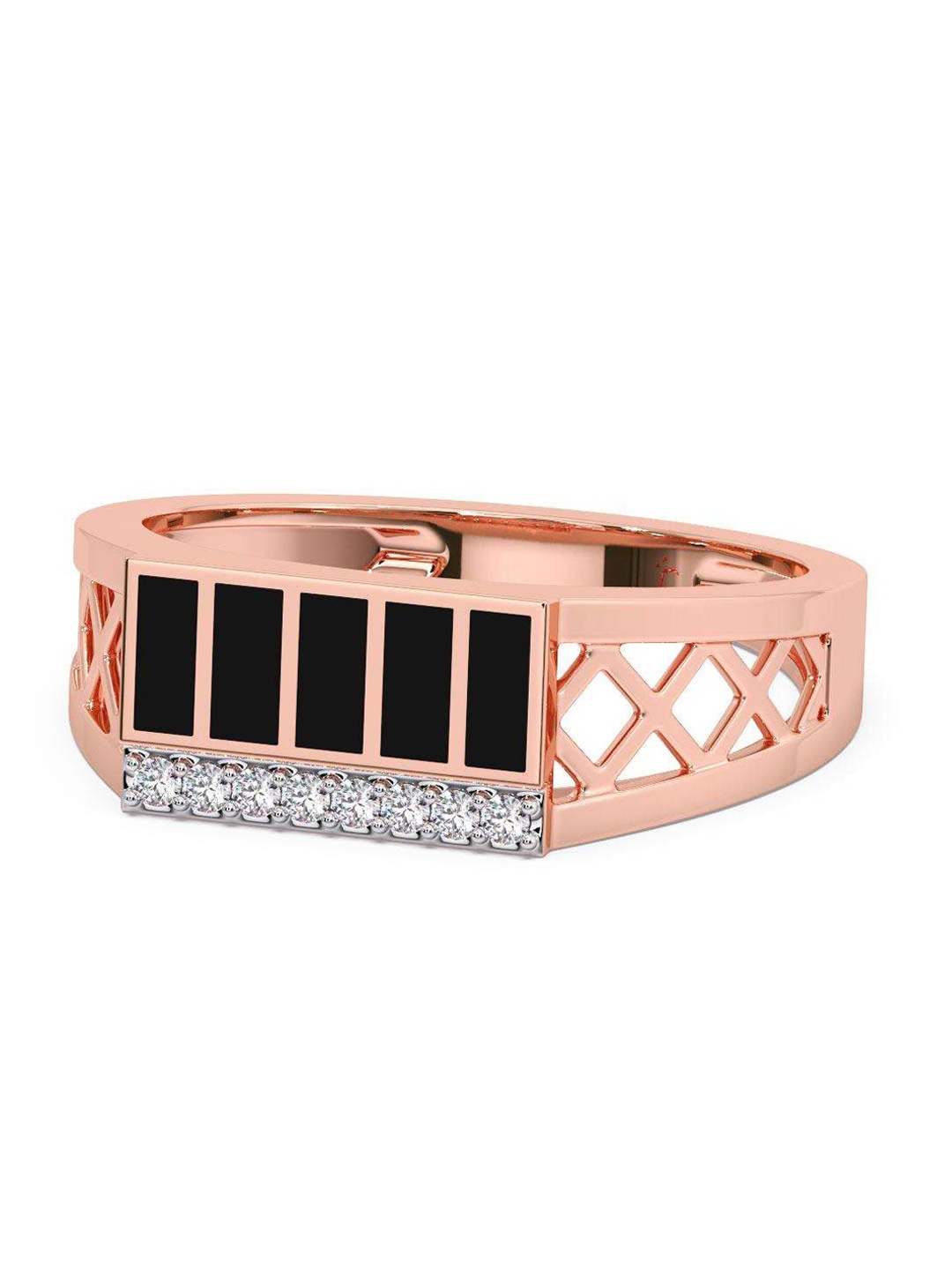 

CANDERE A KALYAN JEWELLERS COMPANY 18KT Rose-Gold Diamond Finger Ring-3.84 g