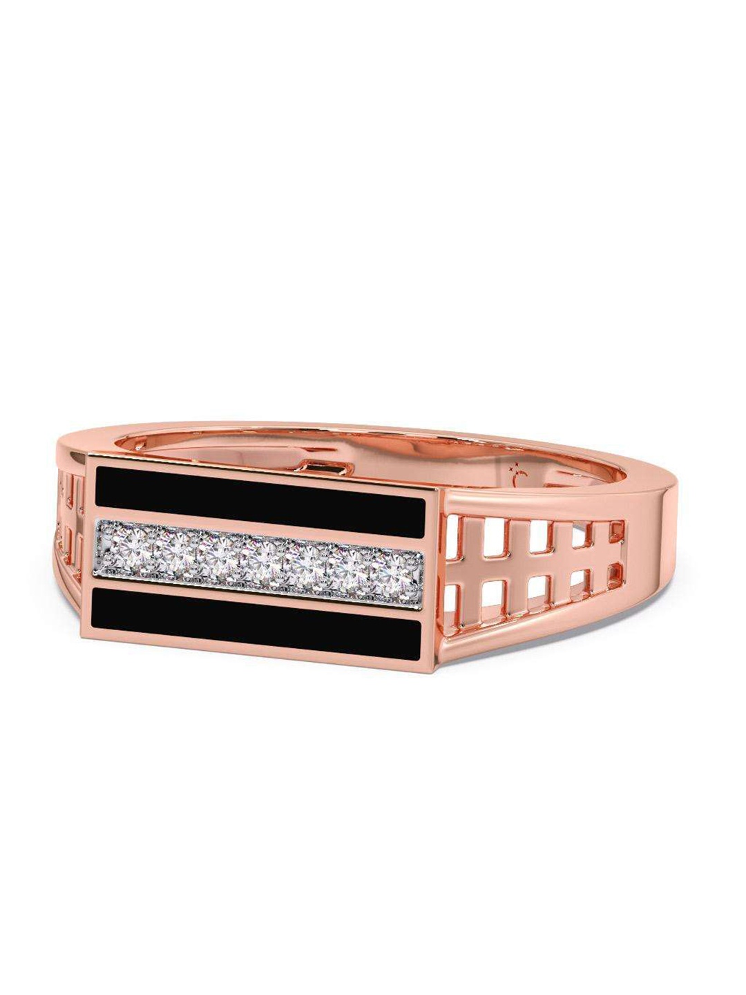 

CANDERE A KALYAN JEWELLERS COMPANY Men 14KT Rose Gold Diamond Finger Ring-3.64 g