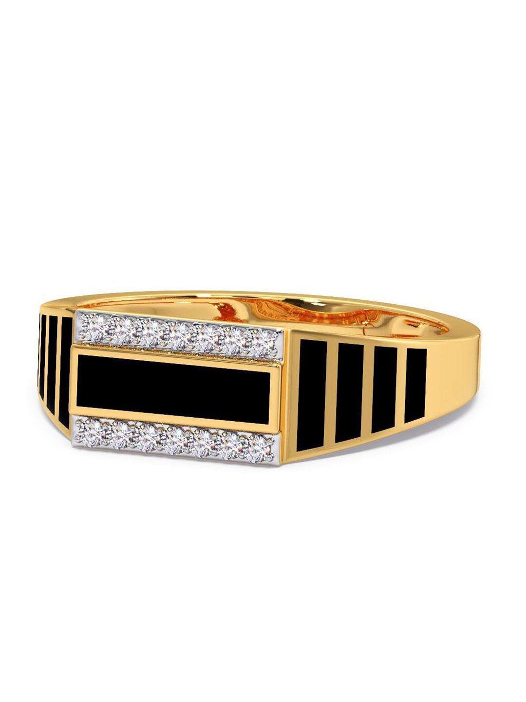 

CANDERE A KALYAN JEWELLERS COMPANY Men Diamond-Studded 14KT Gold Ring - 2.92 gm
