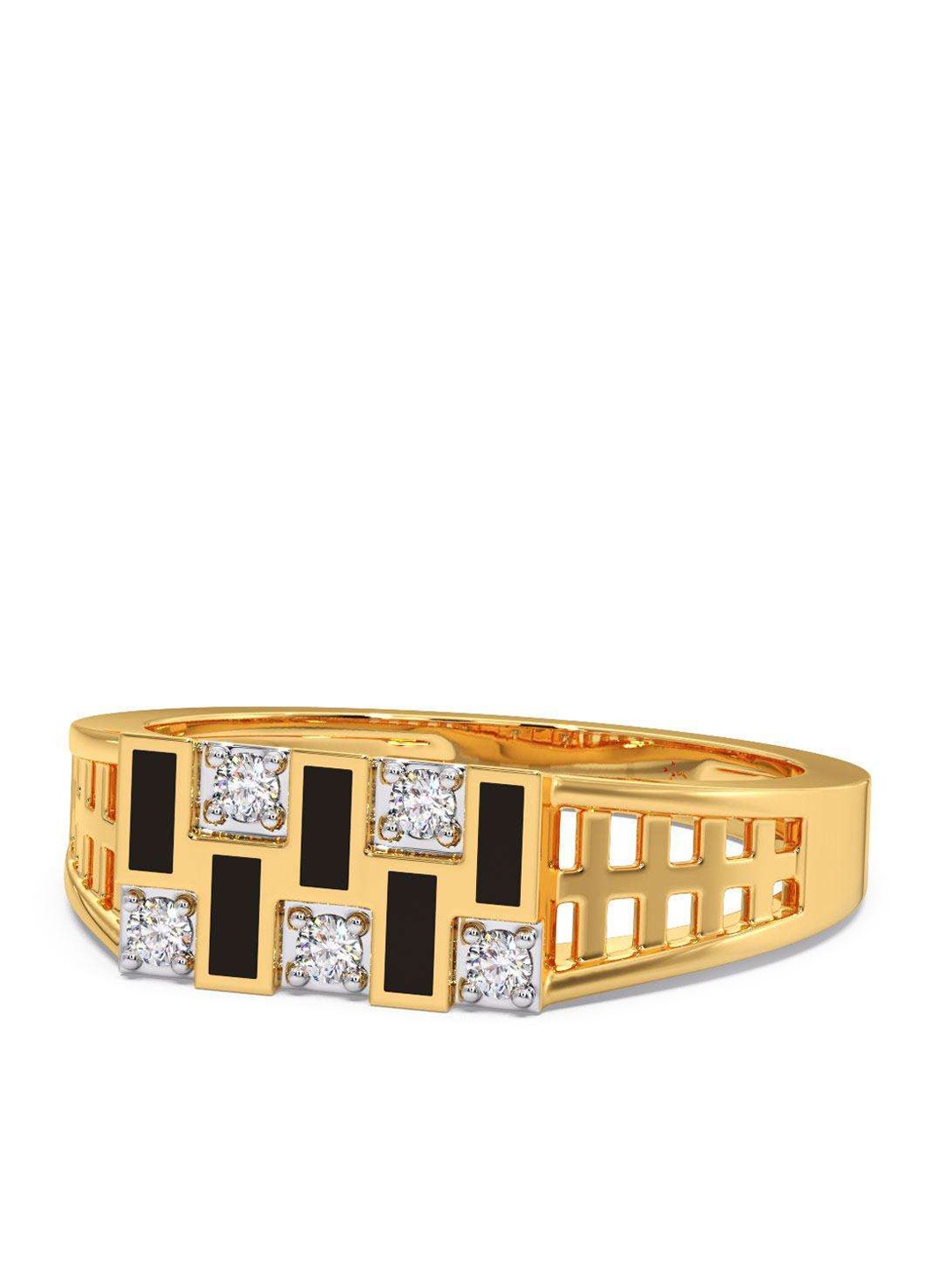 

CANDERE A KALYAN JEWELLERS COMPANY Men 14KT Gold Diamond Ring-4.43gm