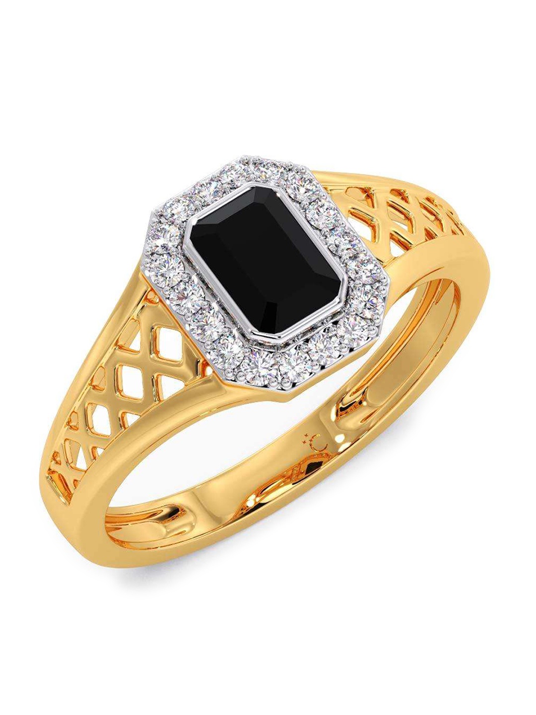 

CANDERE A KALYAN JEWELLERS COMPANY Men 14KT Gold Diamond Finger Ring-4.04 g