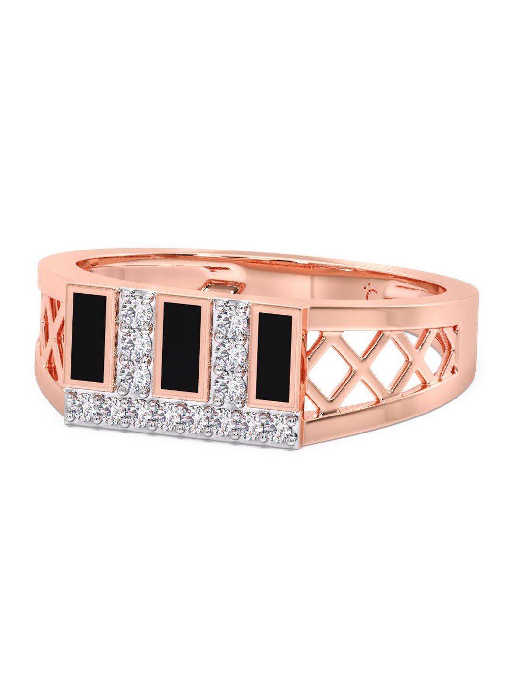 

CANDERE A KALYAN JEWELLERS COMPANY Men 18KT Rose Gold Diamond Finger Ring - 4.36 g