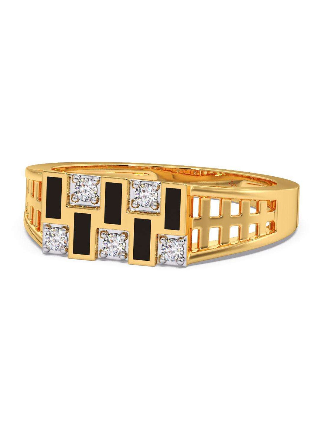 

CANDERE A KALYAN JEWELLERS COMPANY Men 18KT Gold Diamond Finger Ring-4.64 gm, Yellow