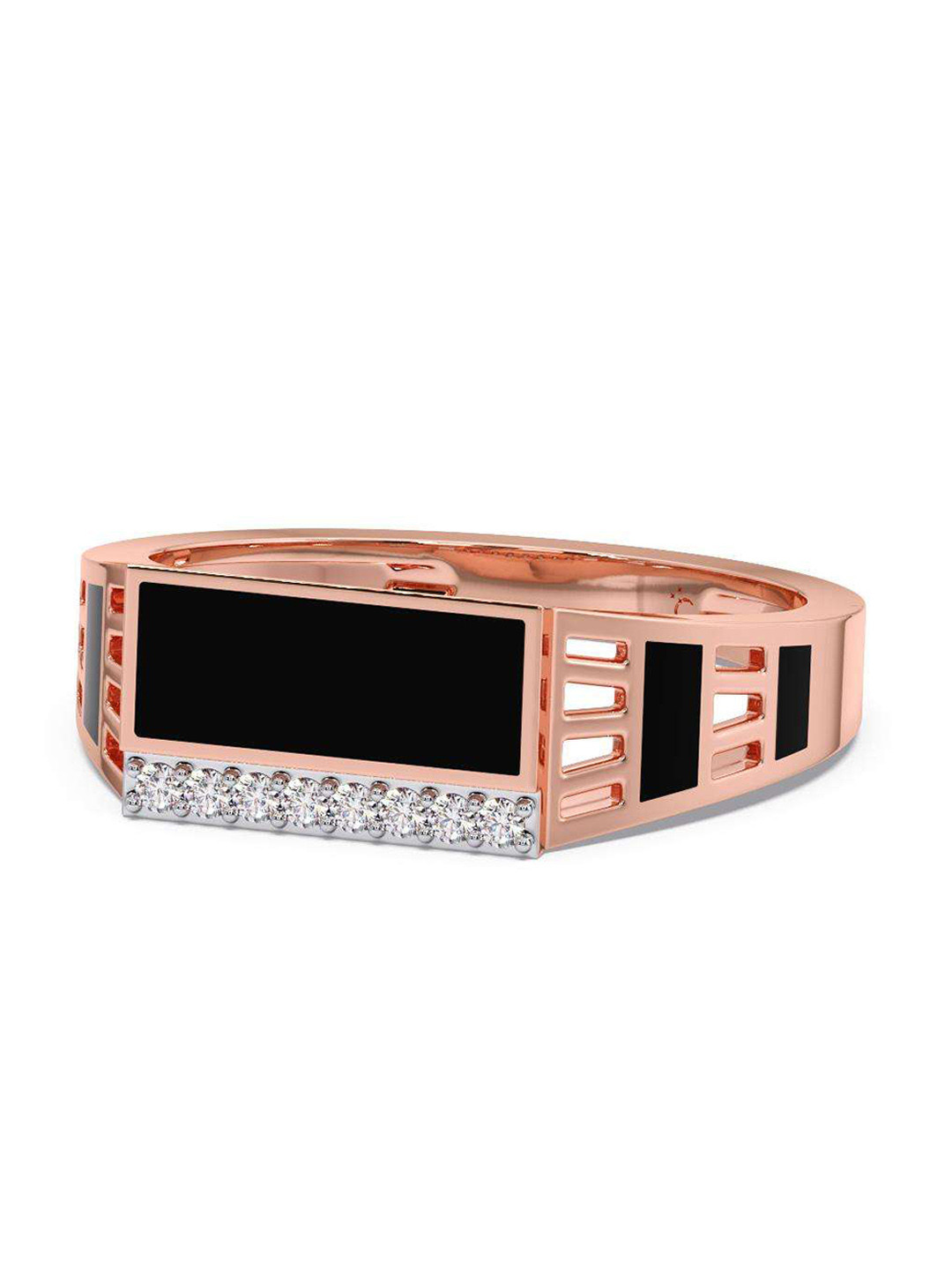 

CANDERE A KALYAN JEWELLERS COMPANY Men 18KT Rose Gold Diamond-Studded Ring - 4.57 gm