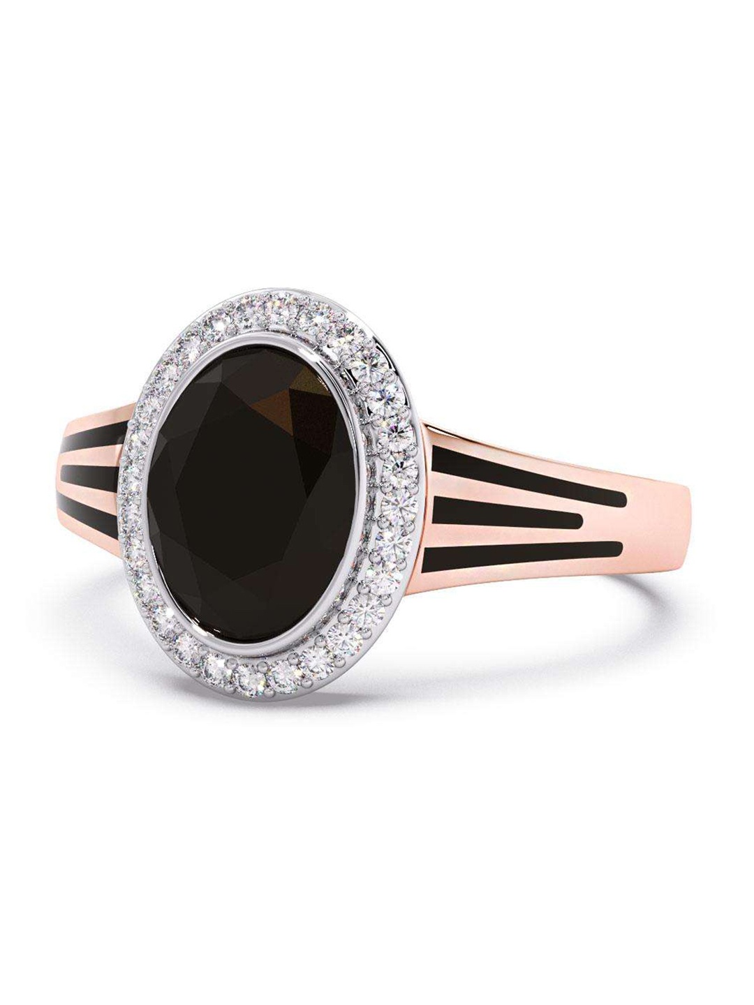 

CANDERE A KALYAN JEWELLERS COMPANY Men Diamond-Studded 14KT Rose Gold Ring - 4.43 gm