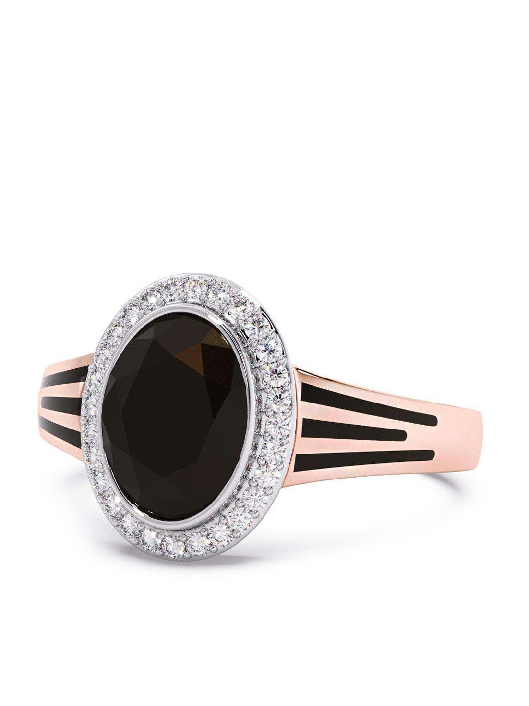

CANDERE A KALYAN JEWELLERS COMPANY Men 18KT Rose-Gold Diamond Ring-5.38gm