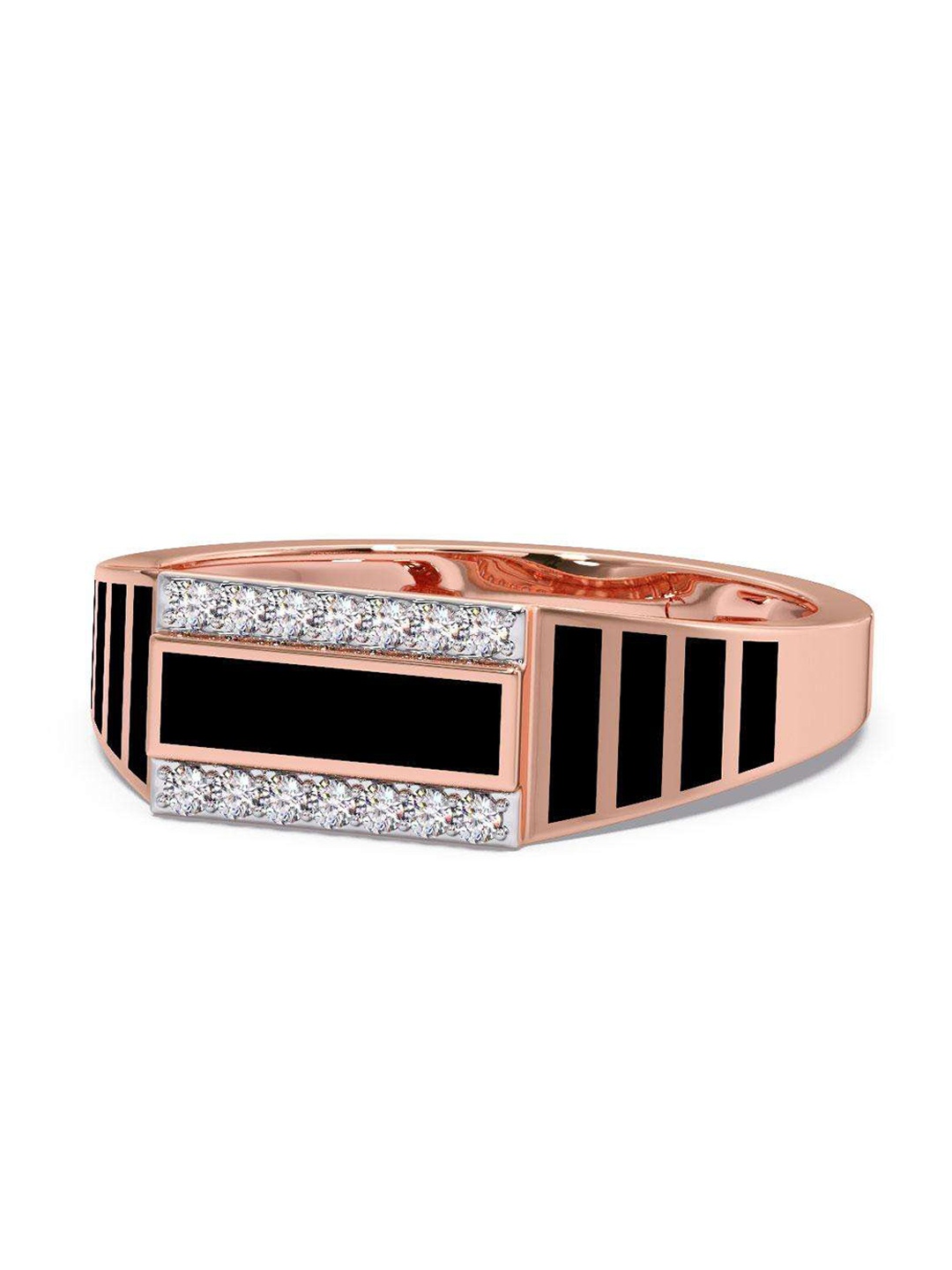 

CANDERE A KALYAN JEWELLERS COMPANY Men 14KT Rose Gold Diamond Finger Ring-3.81 gm
