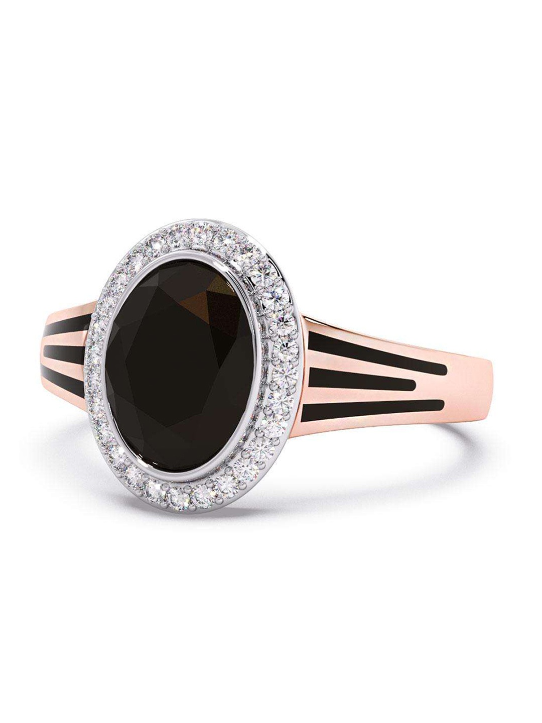 

CANDERE A KALYAN JEWELLERS COMPANY Men 18KT Rose Gold Diamond Finger Ring- 4.13 gm